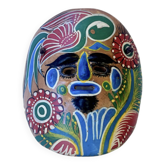 Colored terracotta mask, Mexico 1970s
