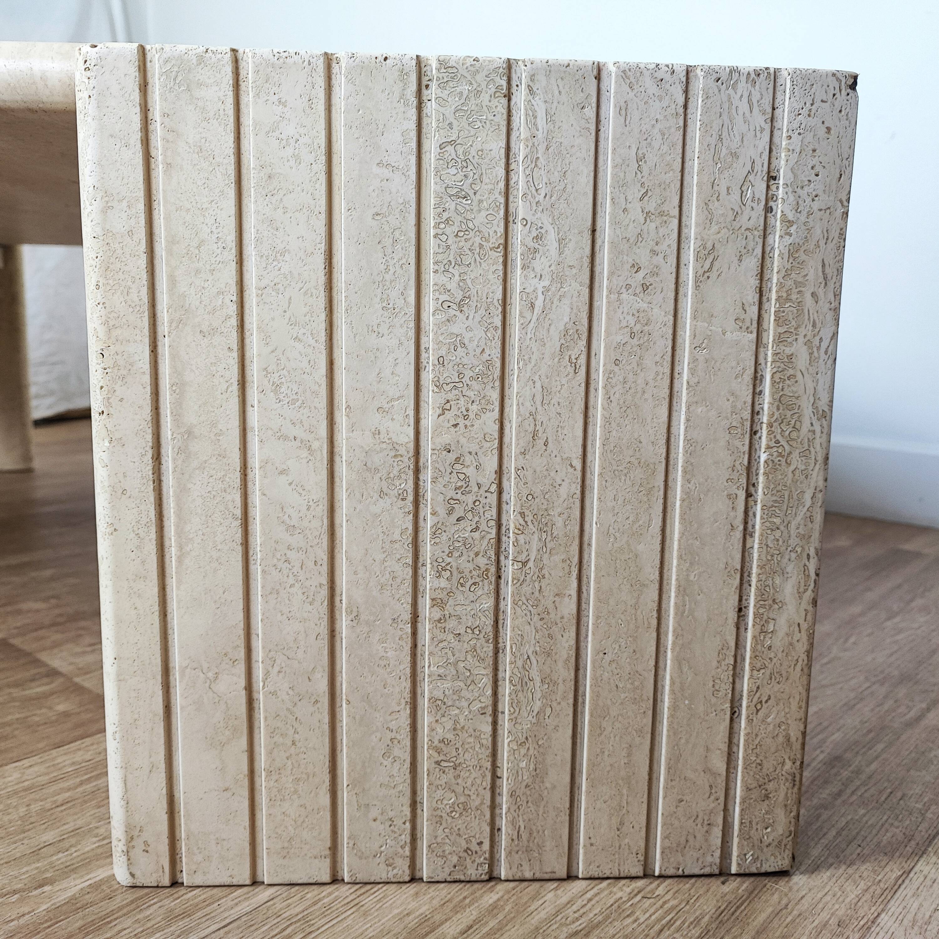 Roche Bobois 70' travertine coffee table