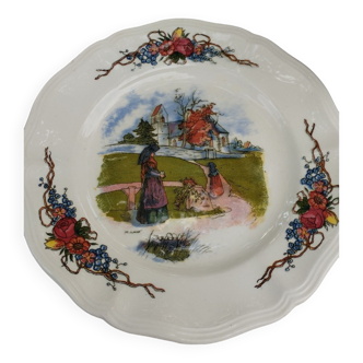 Alsatian plates Obernai earthenware Sarreguemines