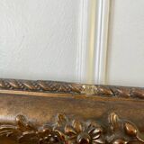 Large antique gilded wood mirror, 108cm x 118cm