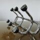 Streamlined coat rack, rockabilly, in chrome metal and bakelite 1970