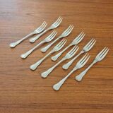 Set of Boulenger silver metal fish forks