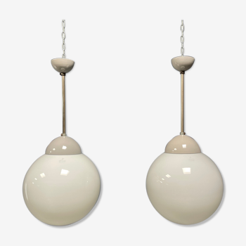 Set of two large opaline Philips Phililight pendant lamps