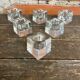 Set of 6 Blenko Ice Design Candle Holders Glass 1970s Vintage