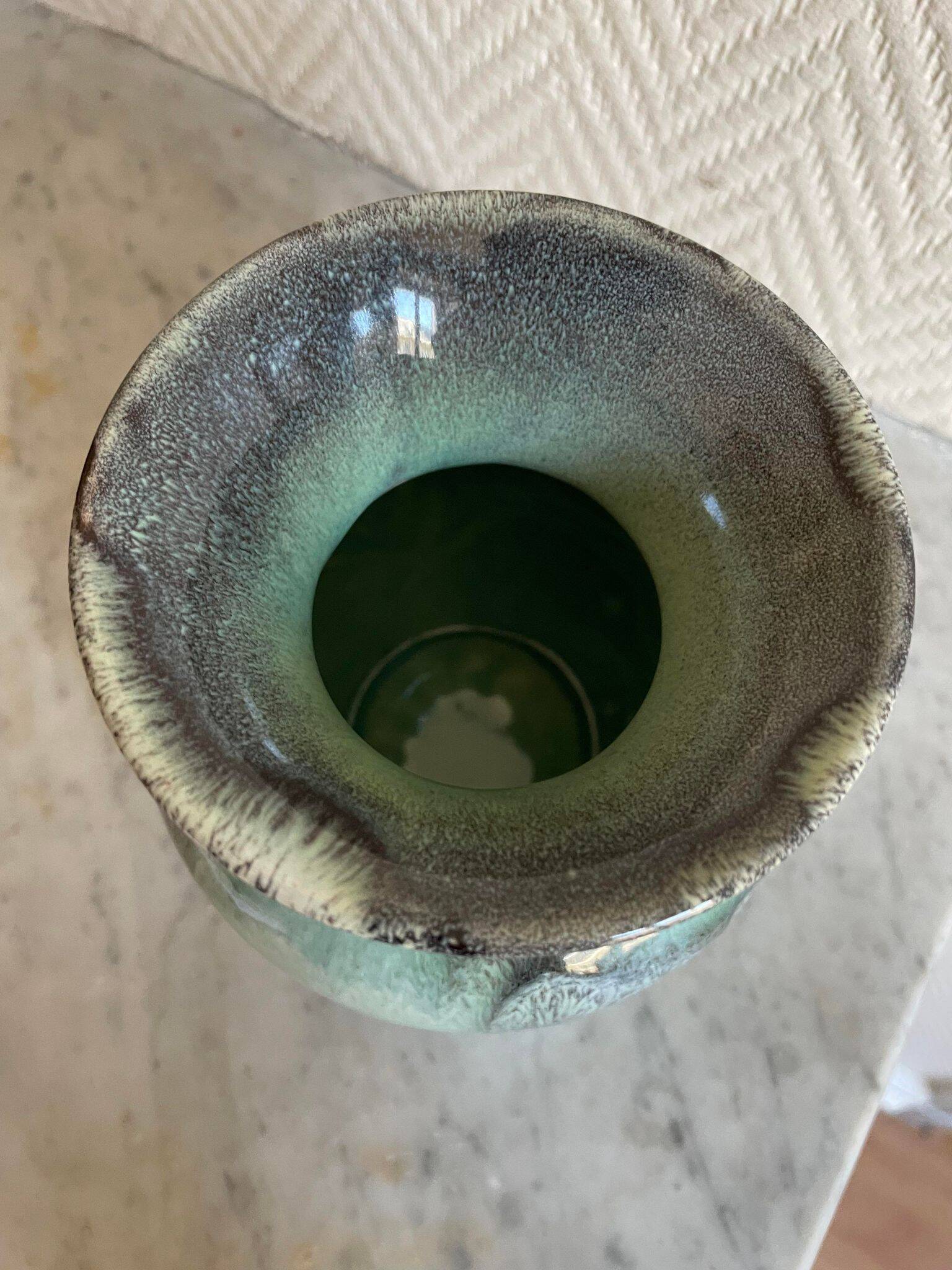 Blue lava style vase Vallauris