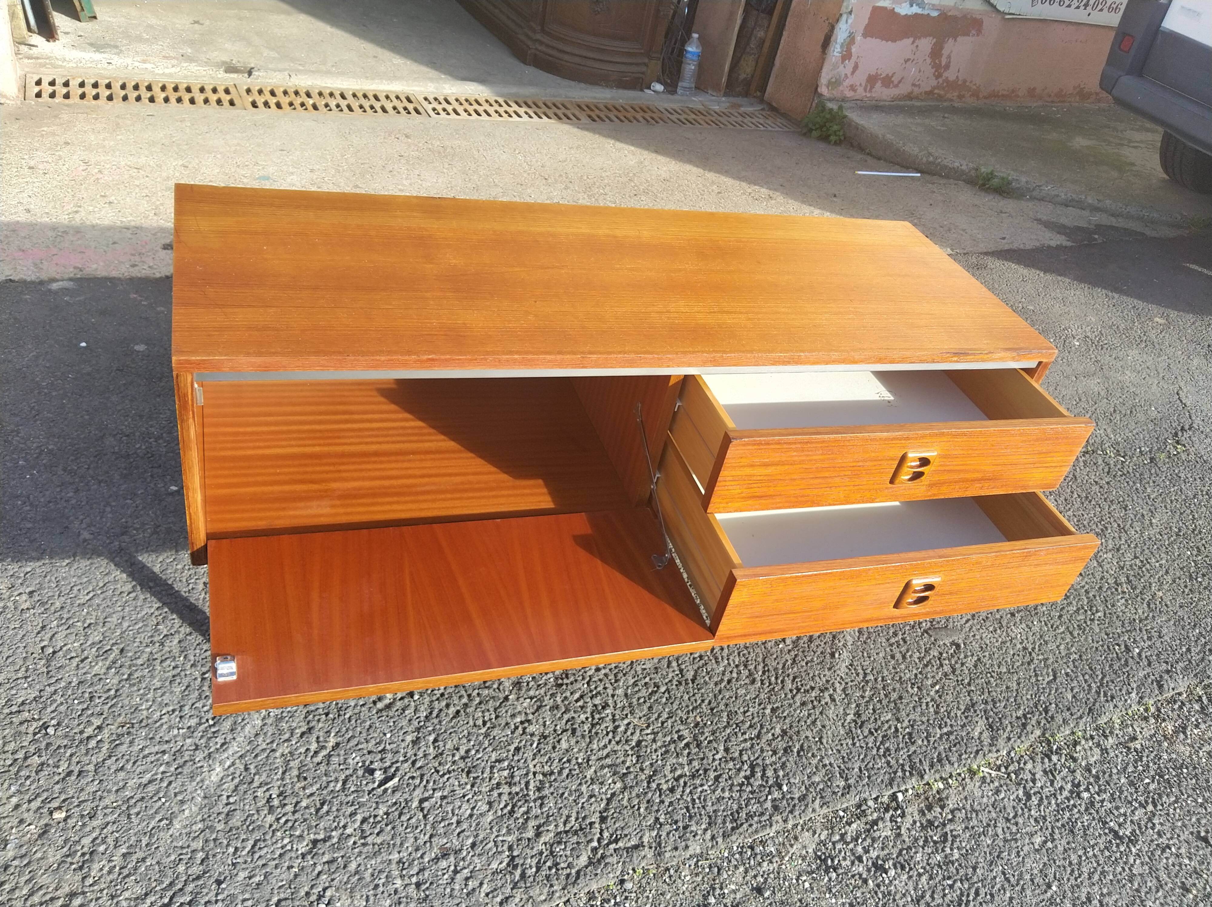 Teak sideboard or chest of drawers, 1960s