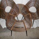 Rattan and wicker shell armchair