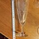 Six engraved crystal champagne flutes