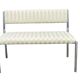 Chrome Bench Green Stripped 1970s Hollywood Regency Modernist Vintage