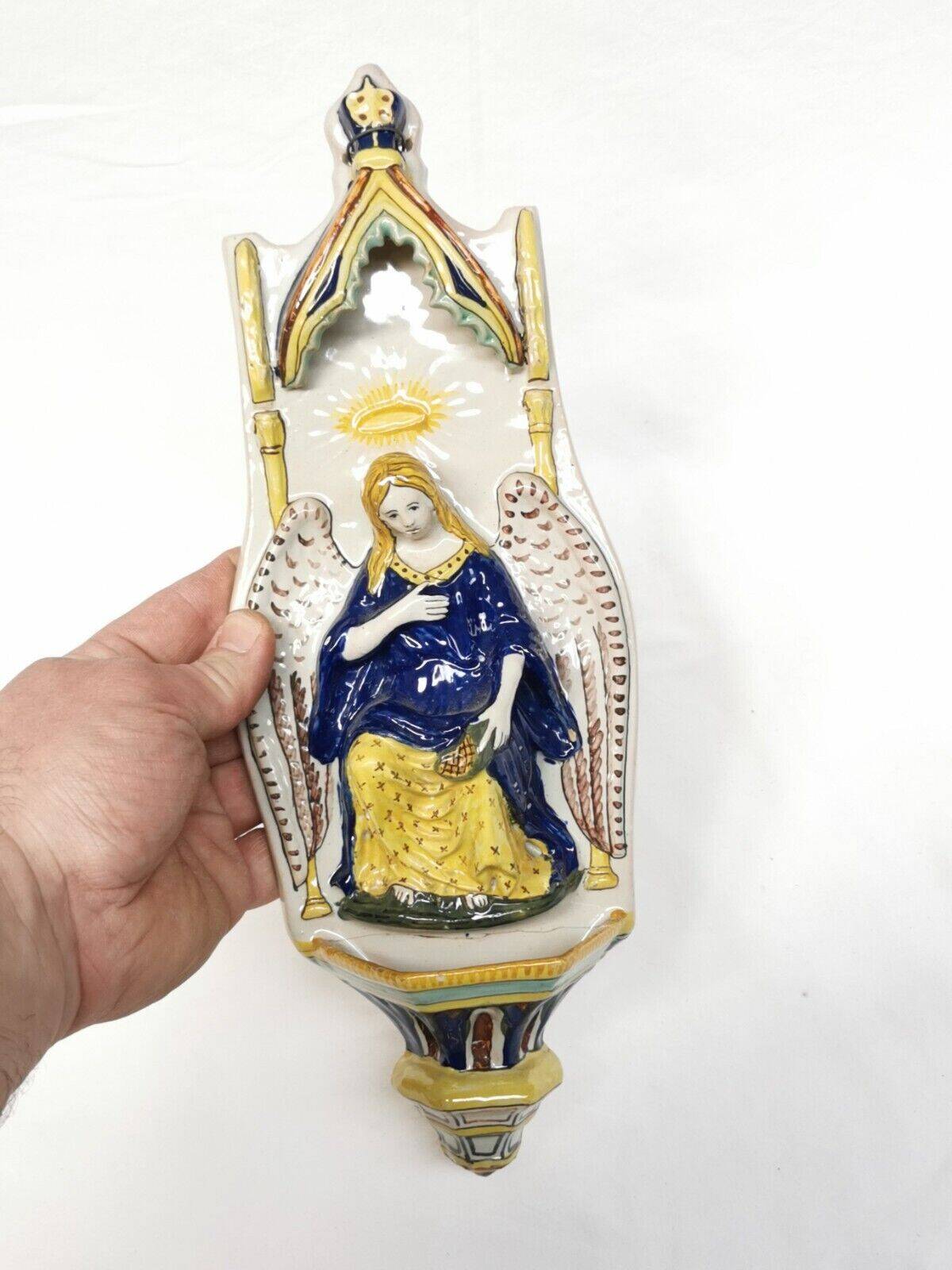 Former font of collection in faience of quimper hb. angel