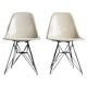 Paire de chaises vintage Charles Eames en coquille d'oeuf et fibre de verre