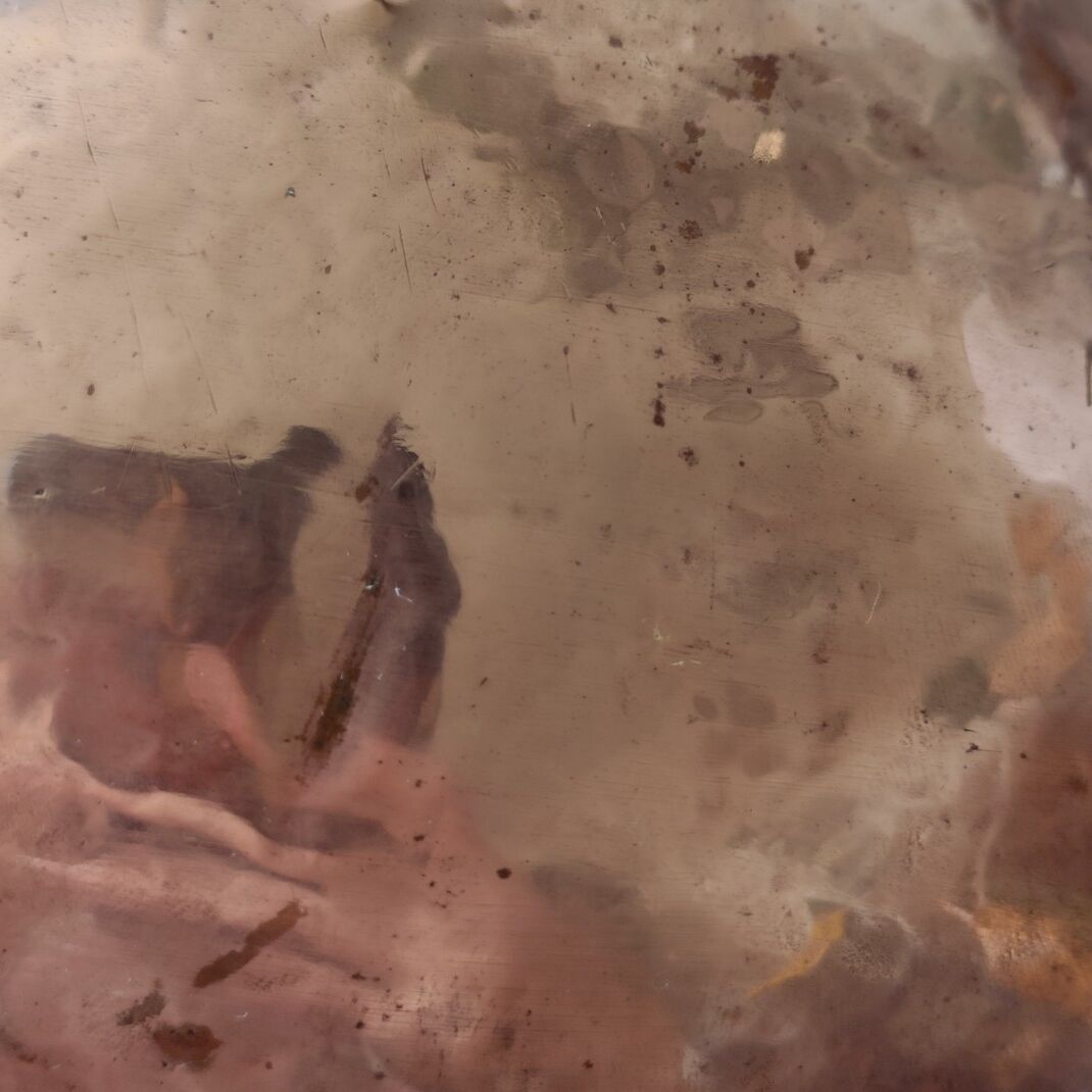 Copper and brass pitcher