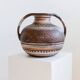 Vintage ceramic vase from the 1960s, hand-painted Italian pottery with two handles, brown tones and decorative pattern by Italica Ars.