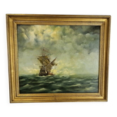 Huile sur toile marine — signée Stockfisch 87