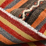 6x9 Red & Blue Striped Pattern Handmade Kilim Rug, 175x275Cm