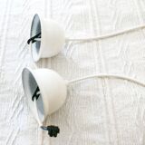 2 "flower" suspensions in vintage 1970s natural fibre.