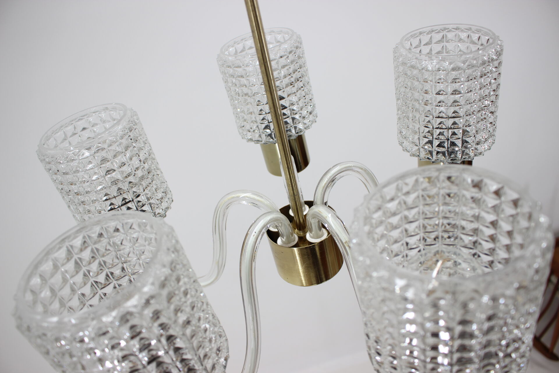 Mid-century glass chandelier,Kamenický Šenov 1970´s.