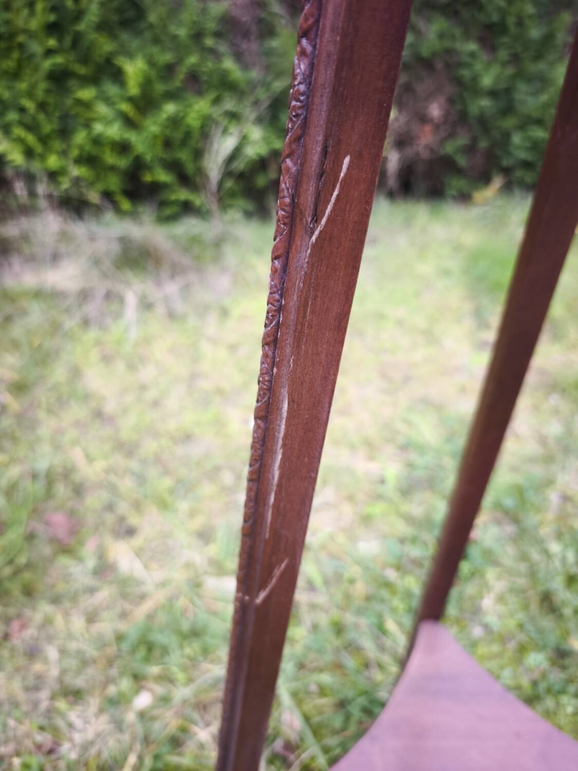 Wood and marble stool