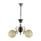 Bauhaus chrome & wood chandelier, 1940