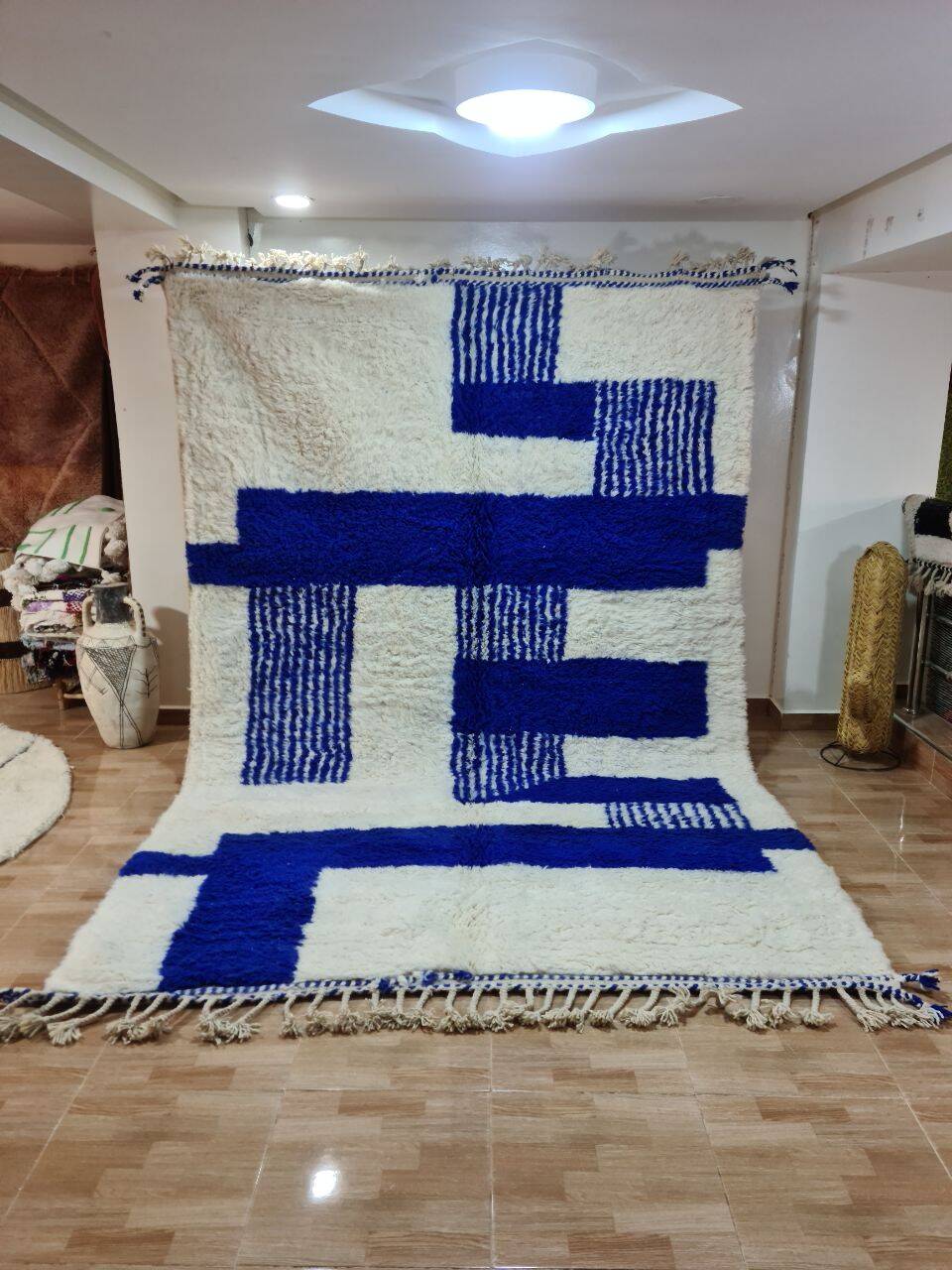 Berber Rug 300x200 cm - Modern Blue Patterns