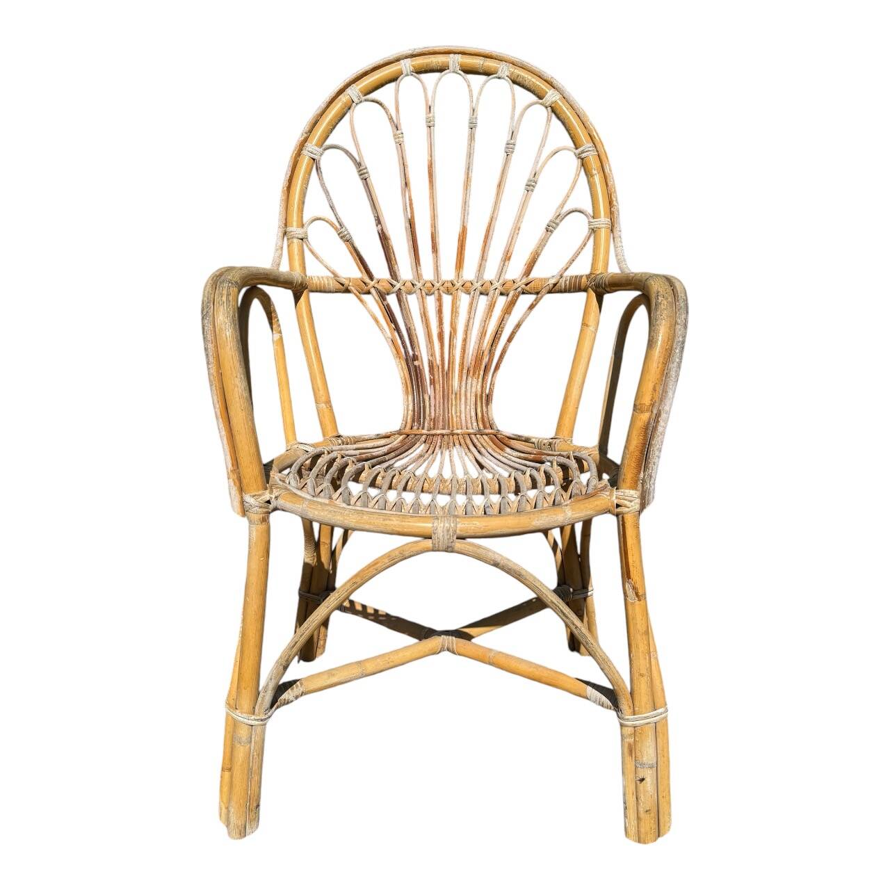 Rattan armchairs from the 70s France, set of 4