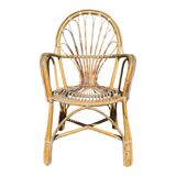 Rattan armchairs from the 70s France, set of 4