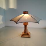 70s bamboo parasol lamp
