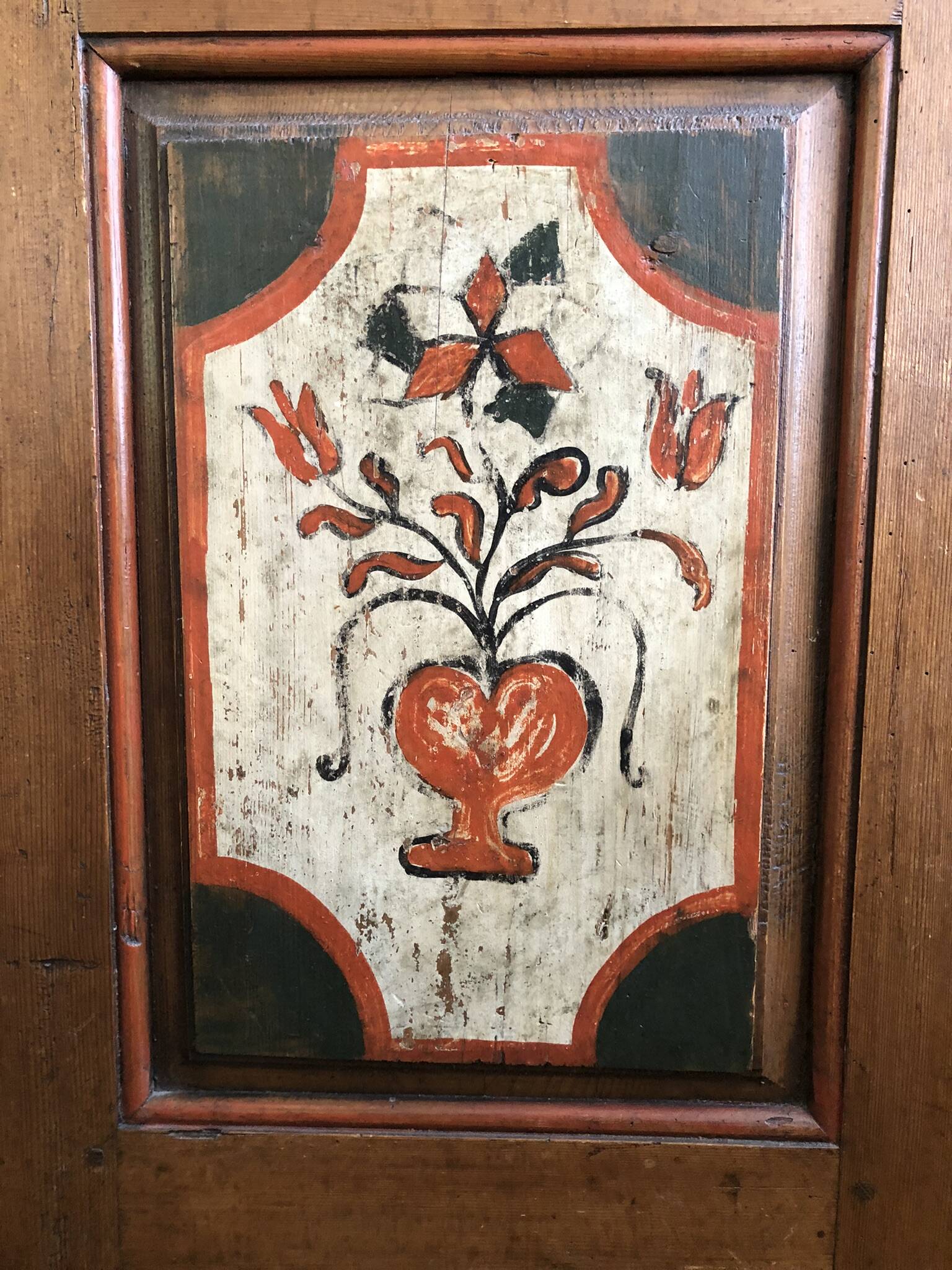 Alsatian polychrome furniture cabinet 1757