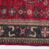 Red Geometric Oushak Handknotted Rug