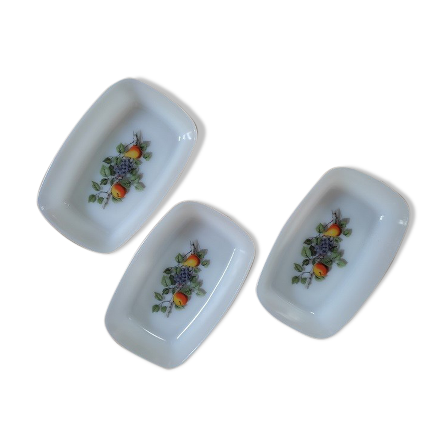 Raviers containers Arcopal Fruits old Lot of 3