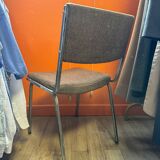Chaise en métal et tissu vintage 70