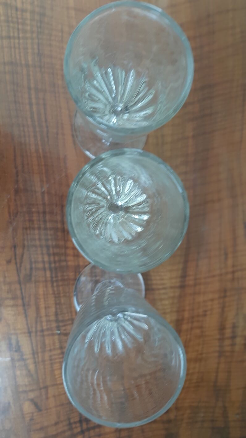 3 stemmed glasses