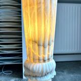 Column, illuminated alabaster saddle