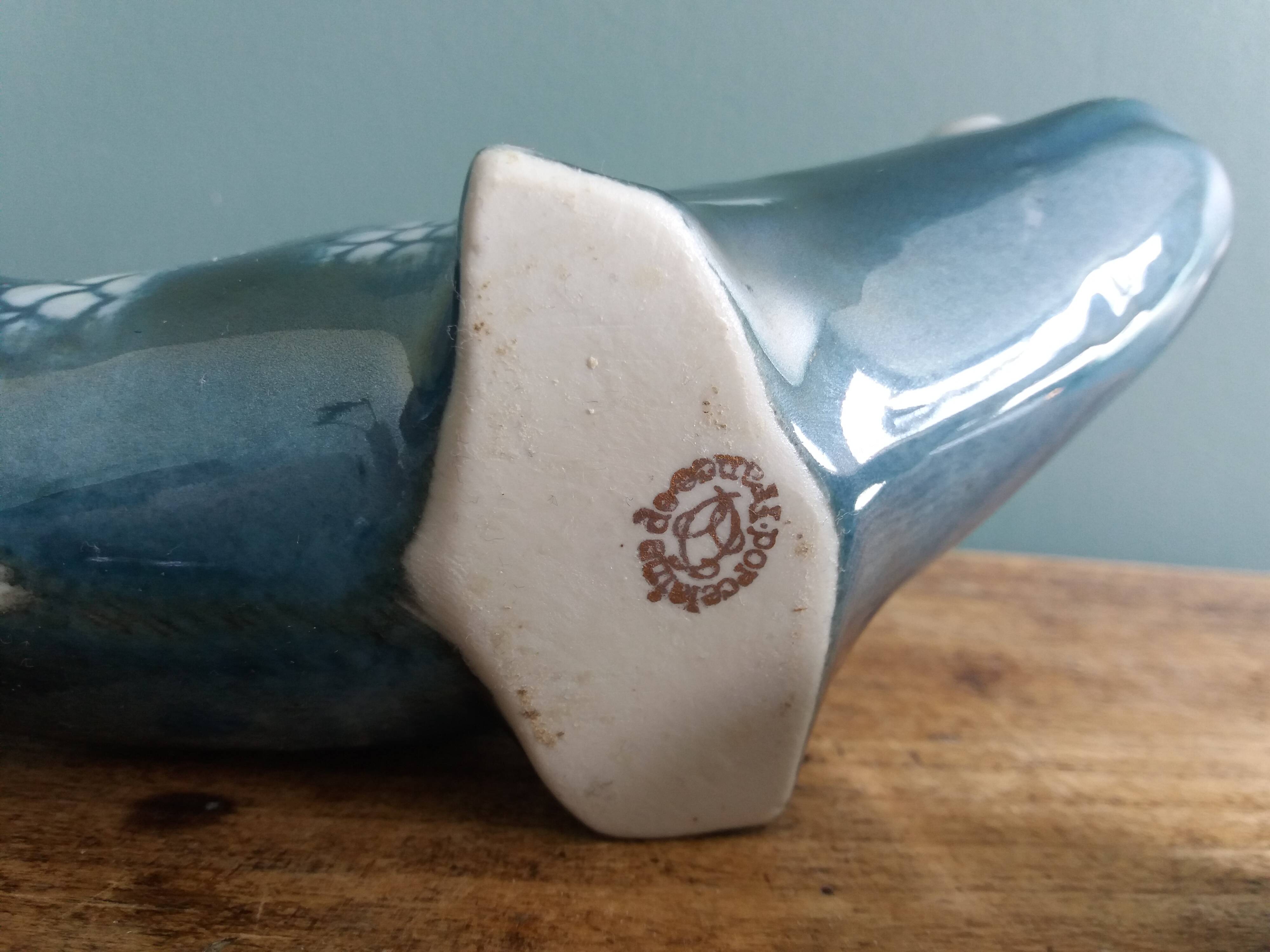 Zoomorphic salt and pepper shaker, porcelain fish