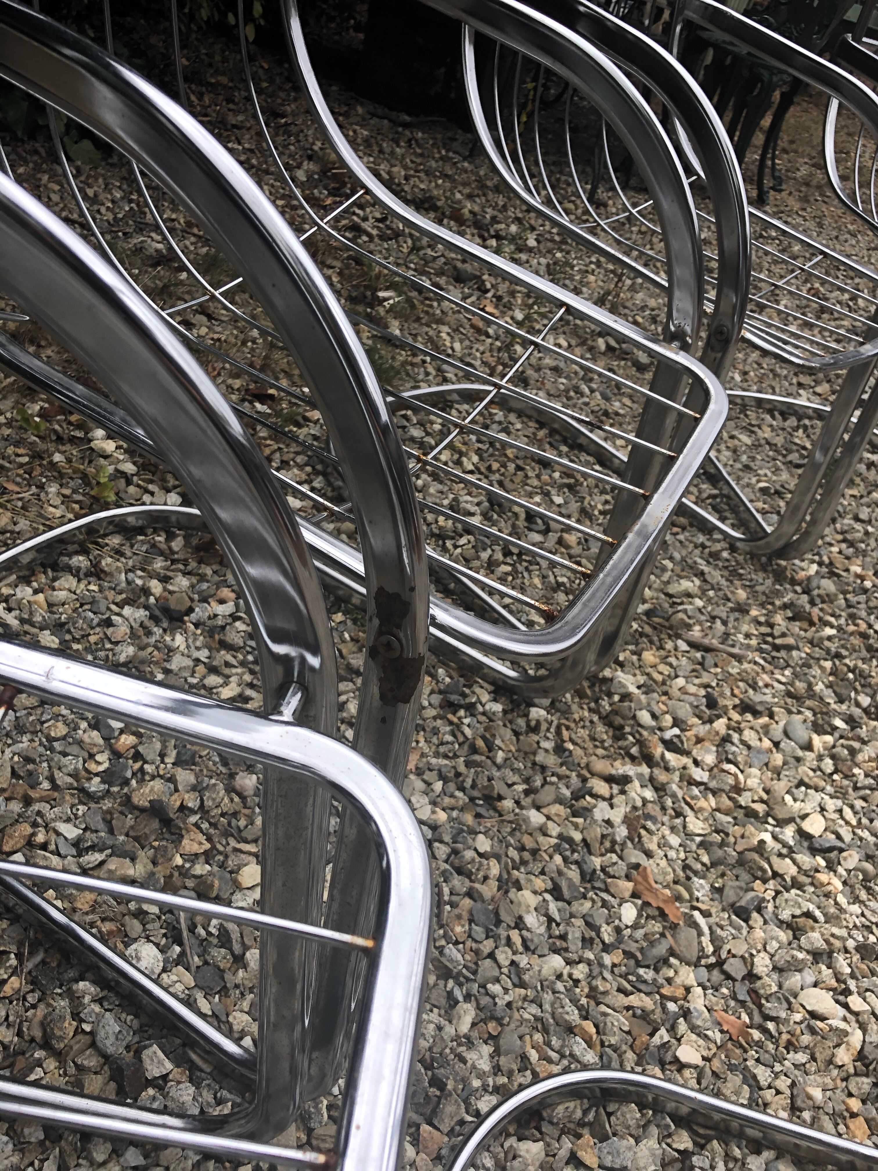 Lot of 6 chrome chairs Cidue edition, Italy 70s/80s