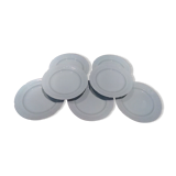 Set of 8 flat white plates Limoges