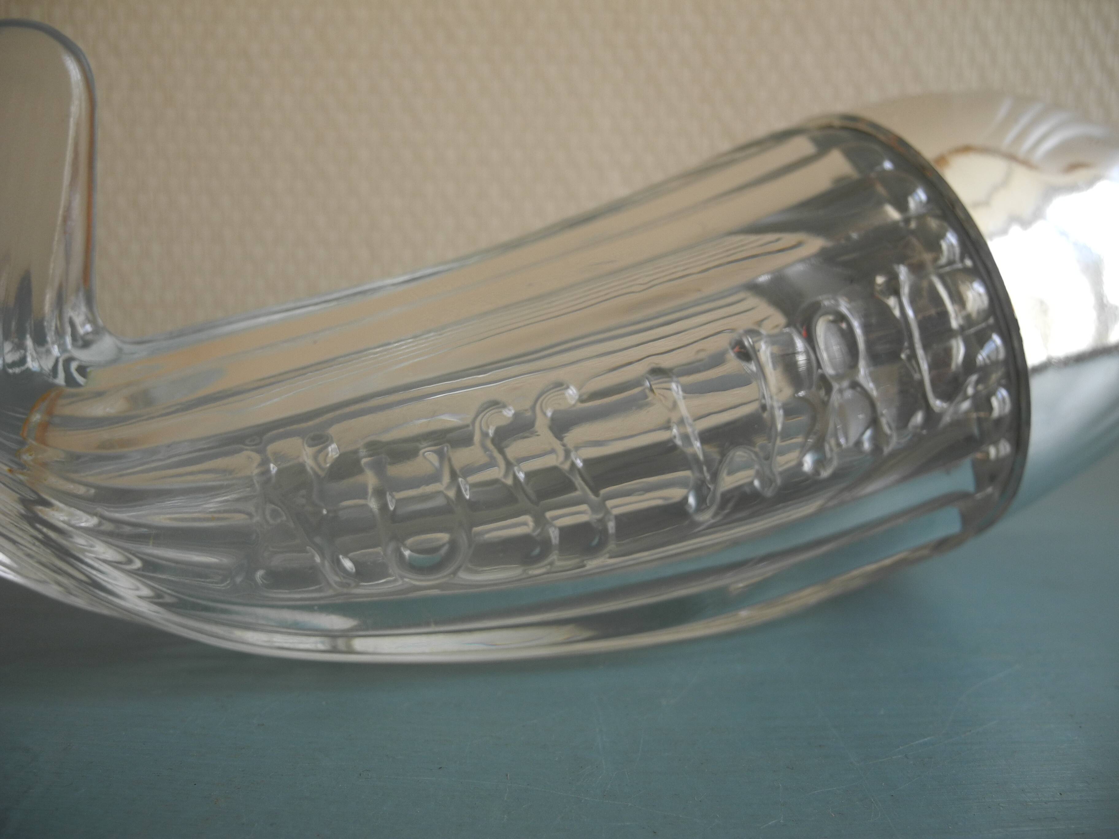 vintage glass fish nut dispenser whale table art