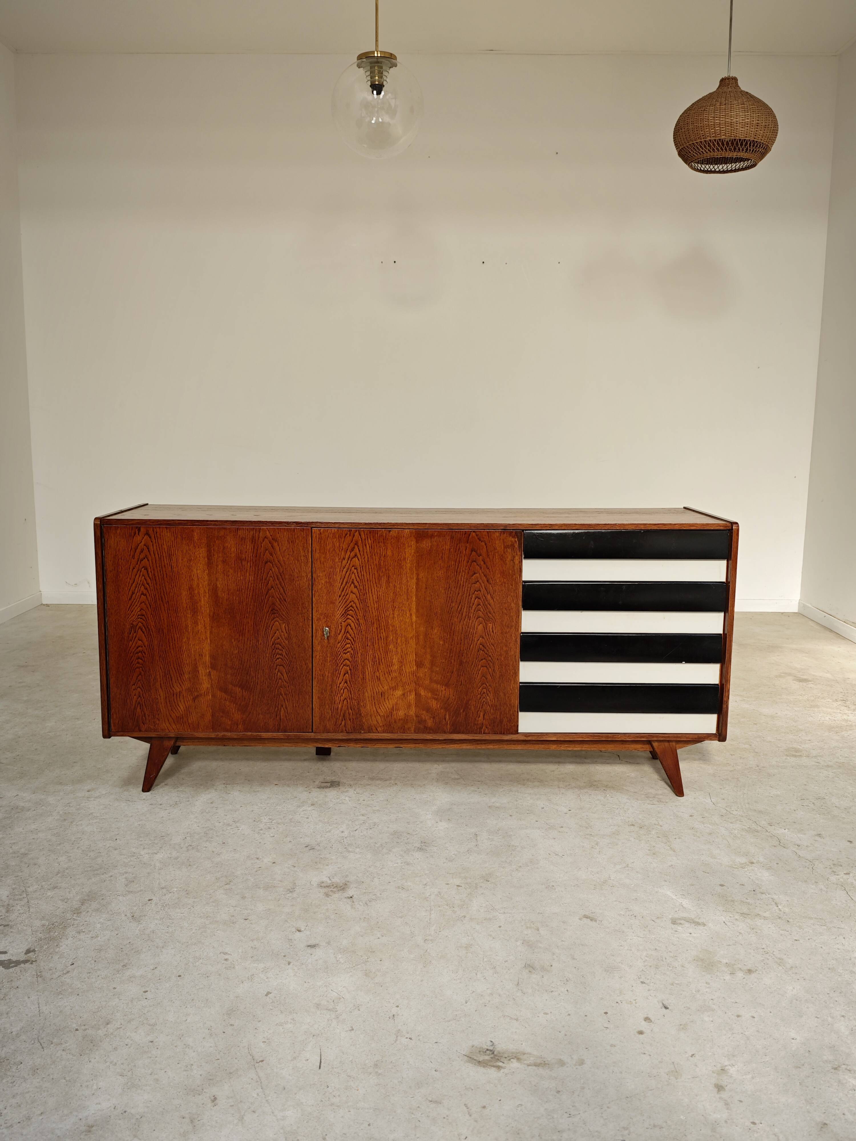 Black and white U 460 sideboard by Jiri Jiroutek for Interier Praha 1960