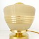 Old globe table lamp in beige and gold glass