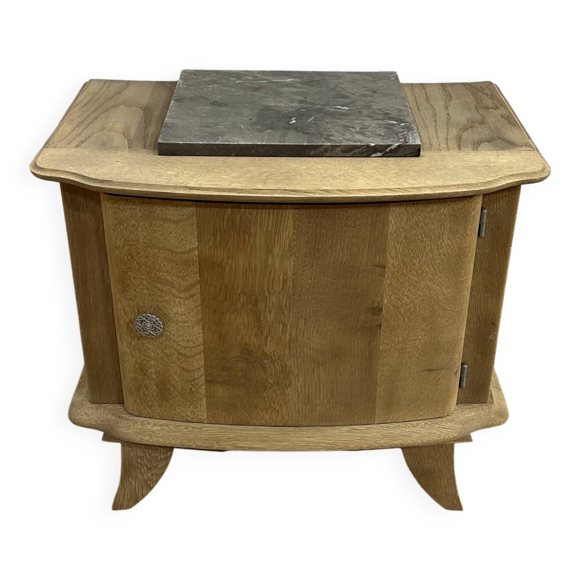 Marbled airbrushed art deco bedside table
