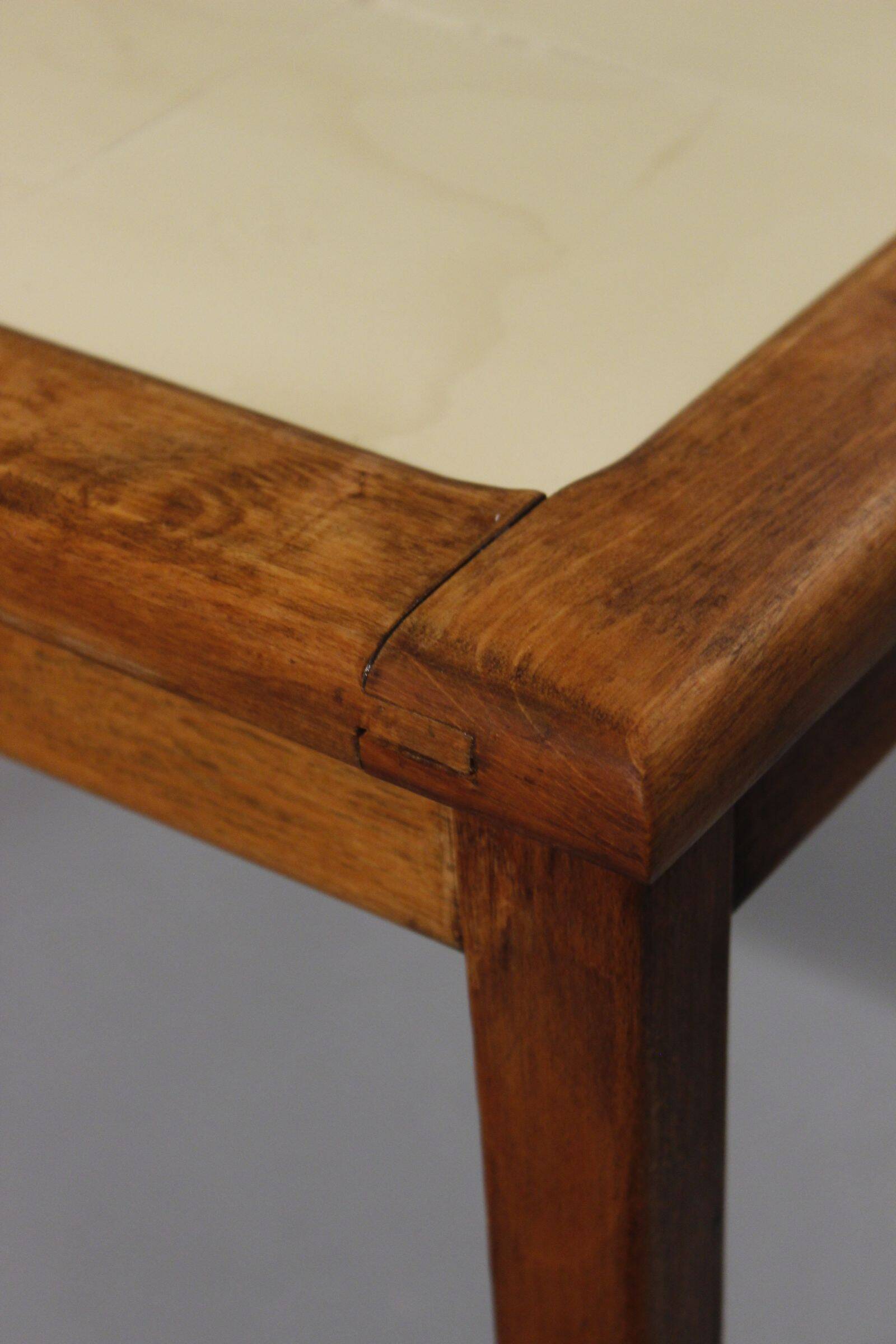 Vintage plant stand side table wood & ceramic 1950s