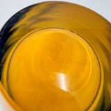 Vase bleu et jaune de Siem van de Marel pour Leerdam, années 1980