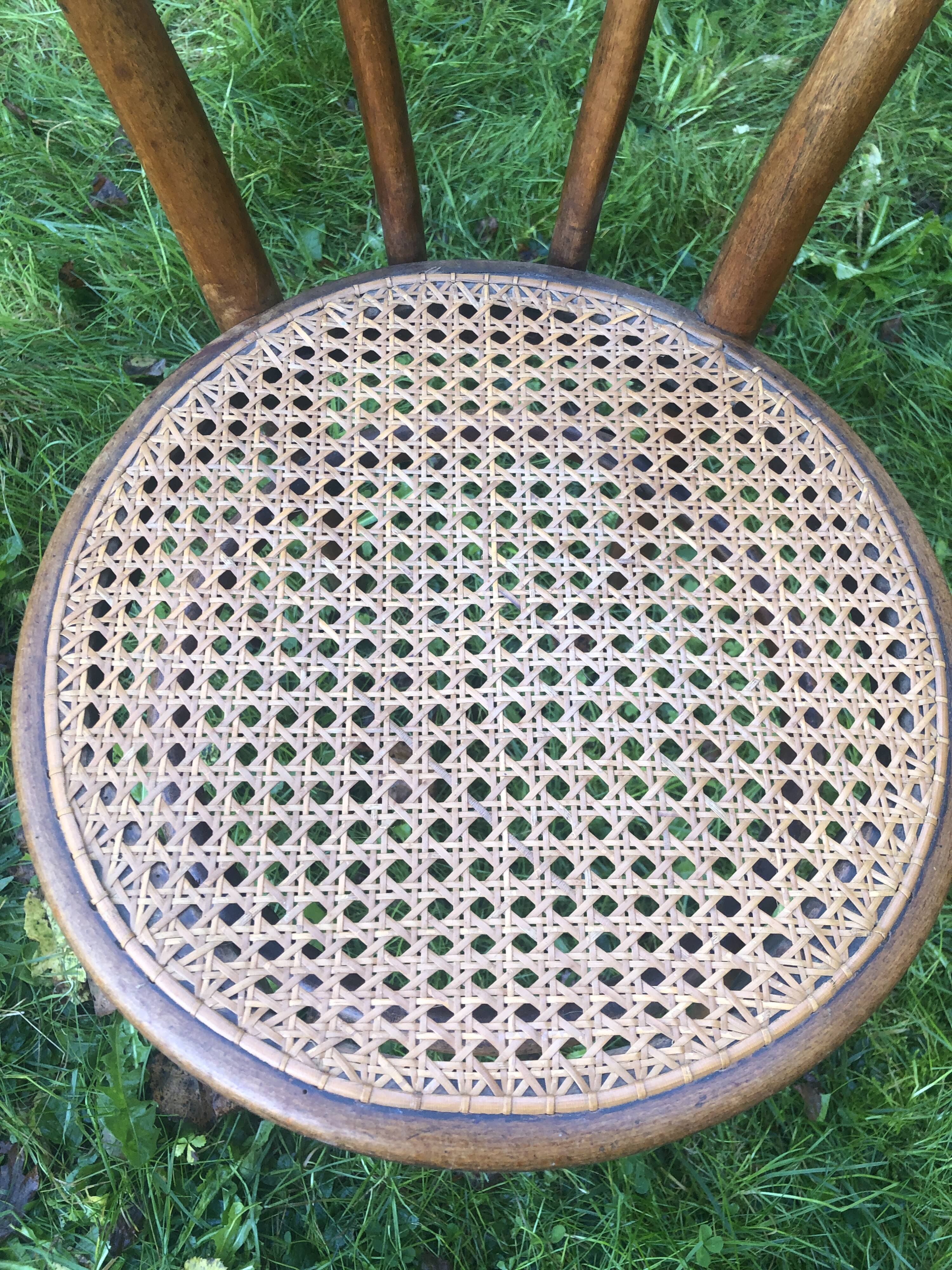 Caned bistro chair