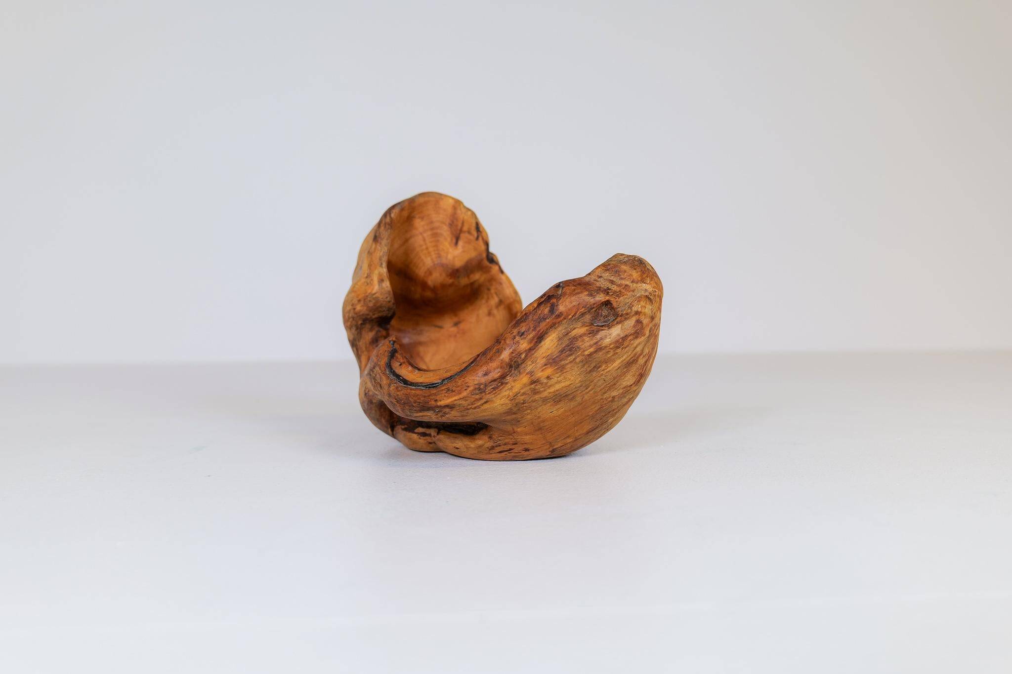Organic birch wood bowl of Swedish folk art, from the 1960s.