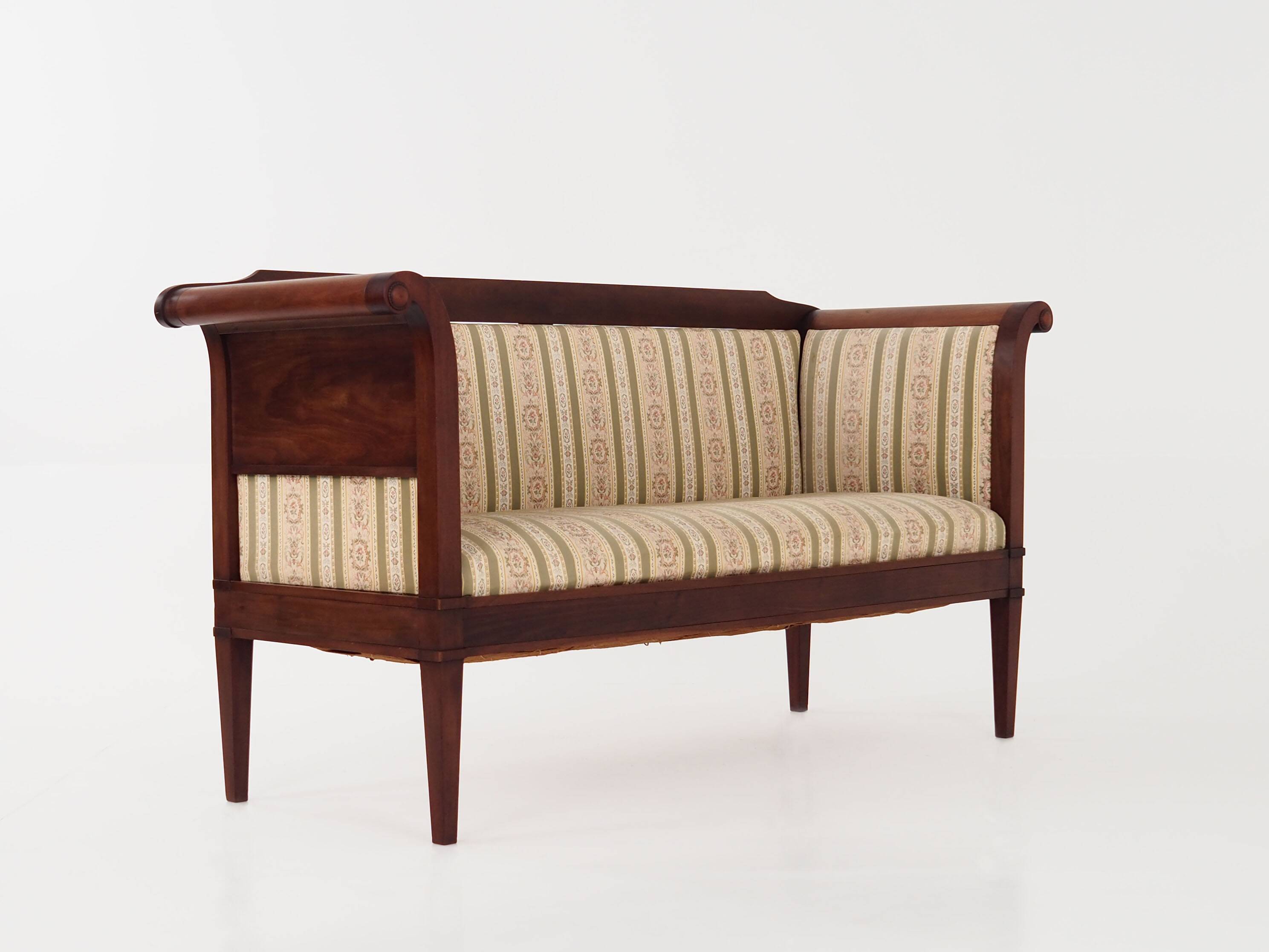 Empire-style mahogany canapé, French design, 1940s, made in Denmark.