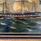 Marine, Frigate with tricolour, oil on canvas signed Madon