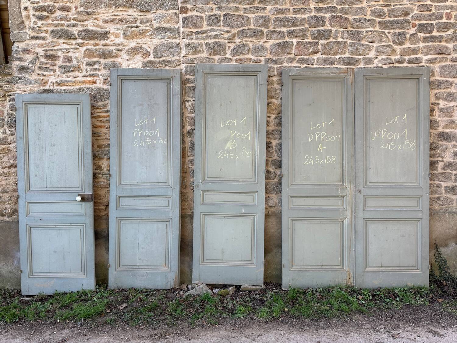 Set of 4 old pine doors