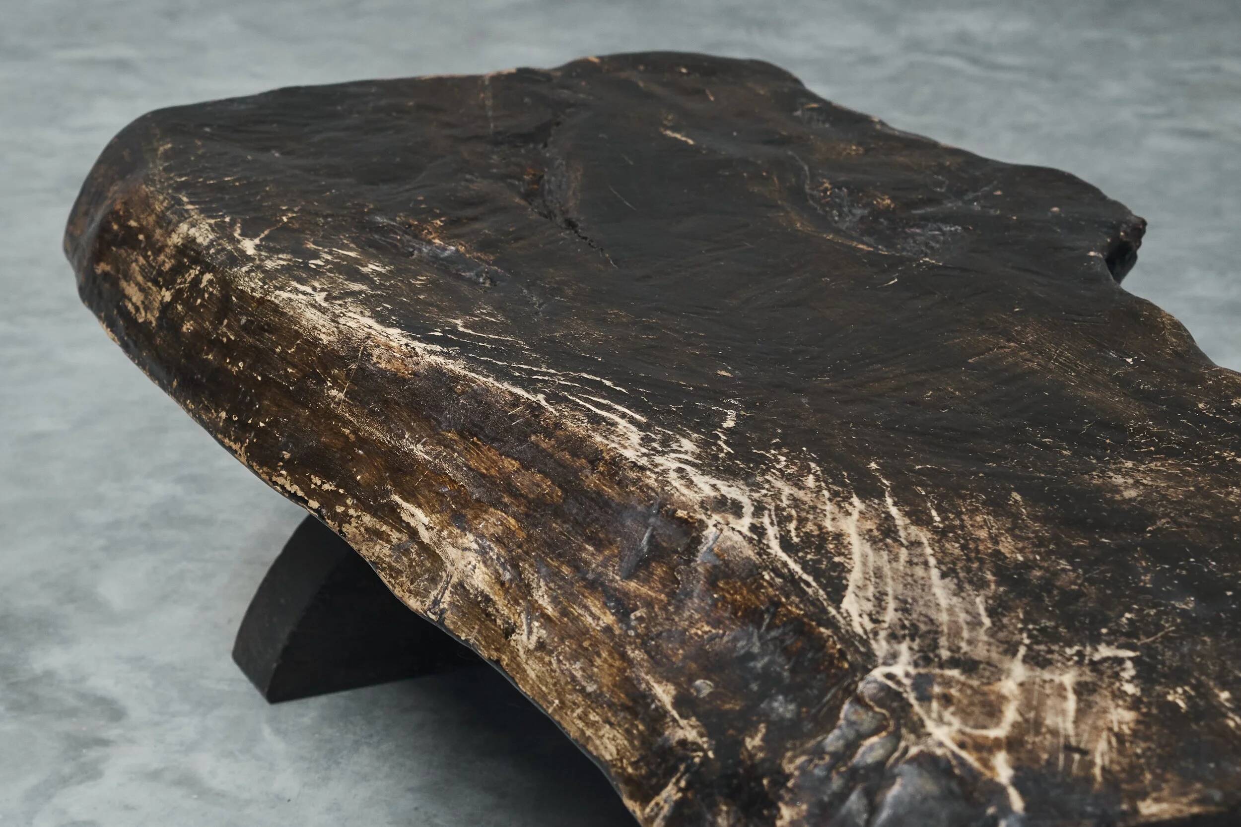 Sculptural coffee table in solid wood with natural edges, Europe, 1960s.