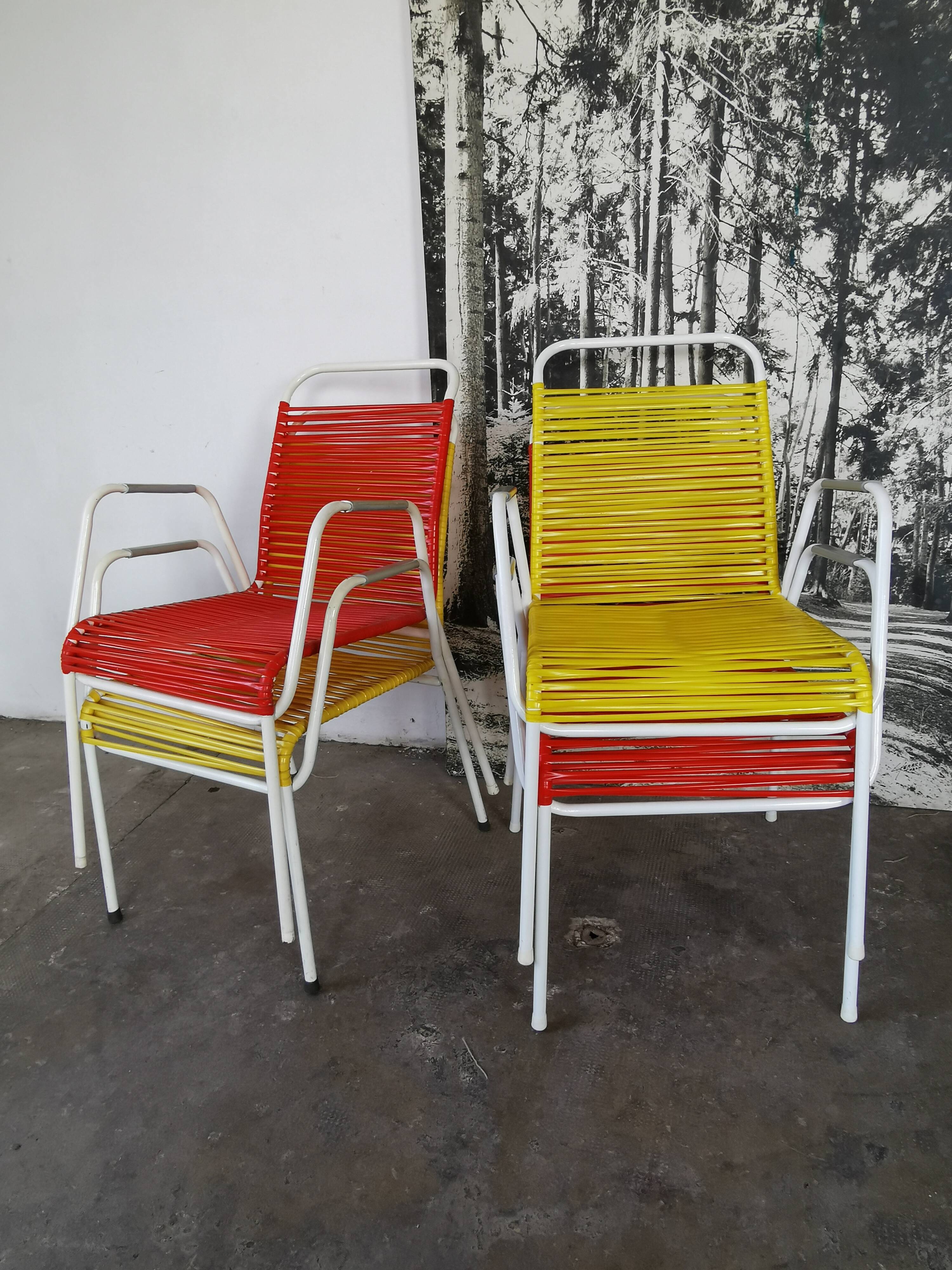 Set of 4 garden armchairs