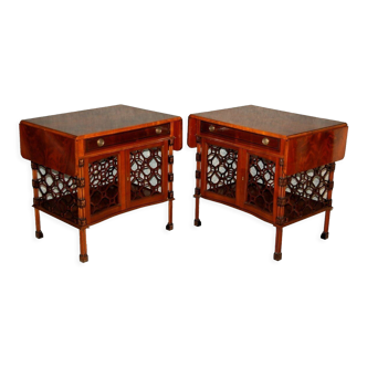 Pair of mahogany side tables